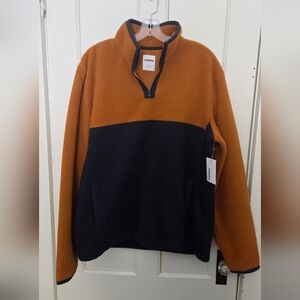 Sonoma Men's Tan and Black Zip-Up Sweater
